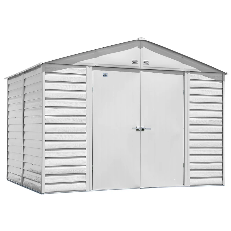 Arrow Select 10 x 8 x 8 ft Flute Grey Steel Storage Shed