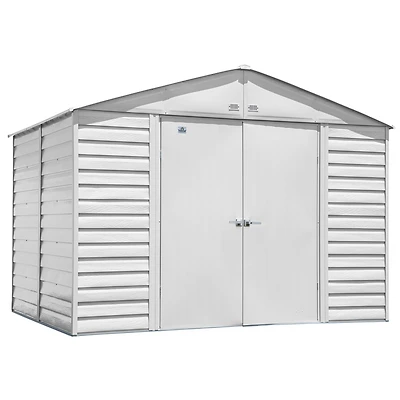 Arrow Select 10 x 8 x 8 ft Flute Grey Steel Storage Shed