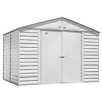 Arrow Select 10 x 8 x 8 ft Flute Grey Steel Storage Shed