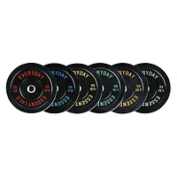 Plaque de poids de plaque de pare-chocs olympique Everyday Essentials avec moyeu en acier, noir, 15 lb (plaque simple)