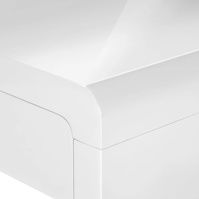 Monarch Specialties Computer Desk, Home Office, Laptop, Storage Drawers, 48"l, Work, Laminate, Glossy White, Contemporary, Modern