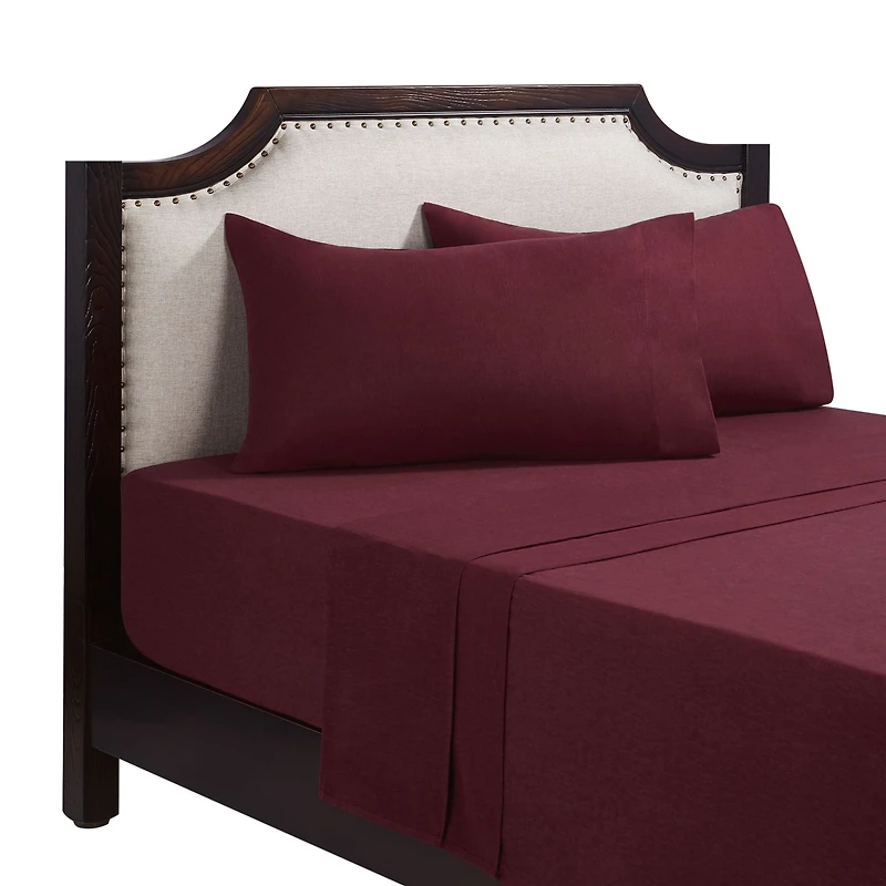 Mainstays 4-Piece Zinfandel Flannel Sheet Set, Queen