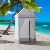 Sunjoy 4’ x 4’ Grey Pop-Up Canopy Tent, Outdoor Instant Pop-Up Gazebo, Portable Privacy Changing Tent with Sidewalls