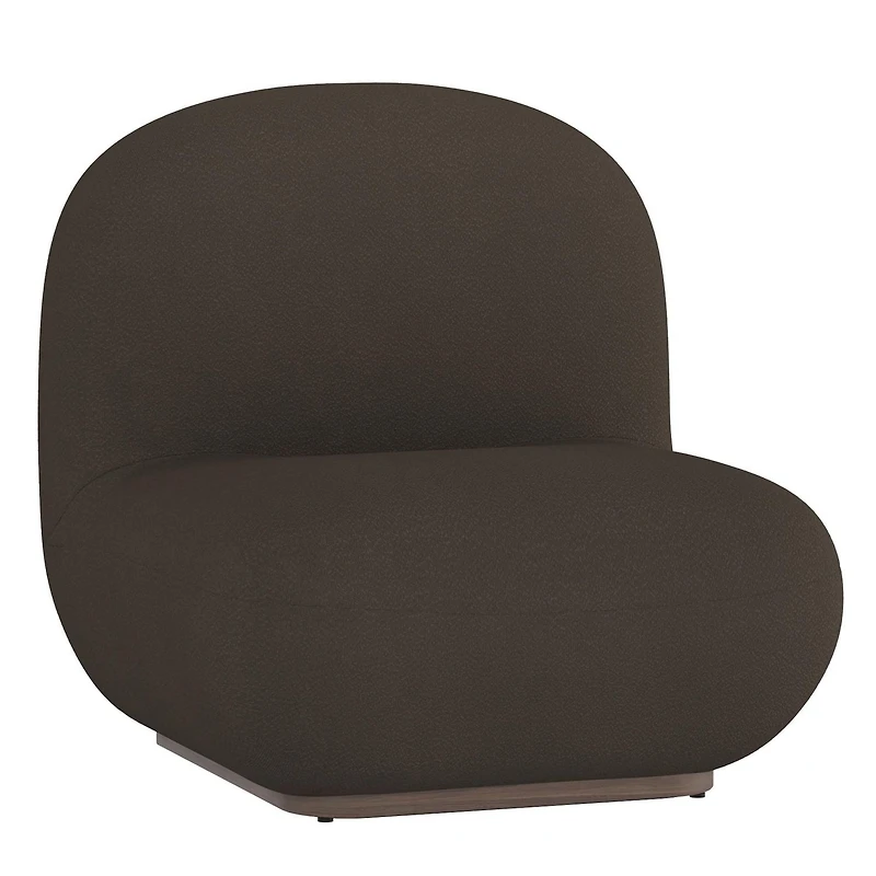Contemporaine Tissu Bouclé Chaise d'Appoint - Charbon
