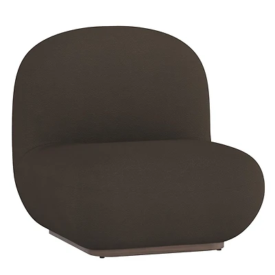 Contemporaine Tissu Bouclé Chaise d'Appoint - Charbon