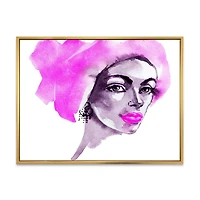 Designart Afro American Woman Fashion Portrait FLOAT FRAME WALL ART