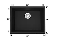 American Imaginations -in. W CSA Approved Granite Composite Kitchen Sink With Bowl AI