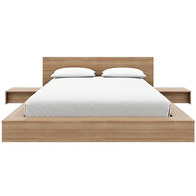 Ensemble de chambre à coucher Kanso 4 pièces avec lit queen size et plateforme basse