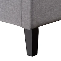 CorLiving Bellevue Adult Twin Upholstered Bed Frame with Wide-Rectangle Tufted Headboard and Slats - No Box Spring Required