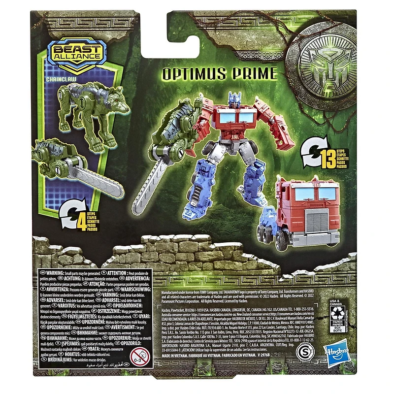 Transformers: Rise of the Beasts Movie Beast Alliance Beast Weaponizer, Optimus Prime & Chainclaw 2-Pack