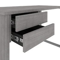Bestar Solay 48W Small Table Desk w/ U-Shaped Metal Leg in platinum gray