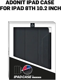 Adonit iPad 10.2 Case 2020 iPad 8th Generation / 2019 iPad 7th Gen Protective, Thin, Magnetic Stand Hard Back Shell Sleep/Wake Smart Cover Case with Pencil Holder for iPad 10.2 Inch