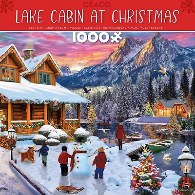NOËL CLASSIQUE - CABINE DU LAC À NOËL - PUZZLE 1000 PIÈCES