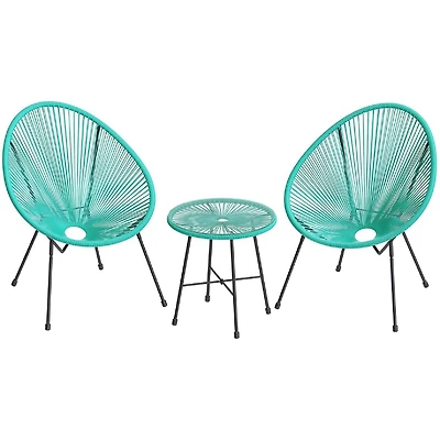 Songmics 3-Piece Acapulco Patio Furniture Set, Green