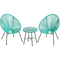 Songmics 3-Piece Acapulco Patio Furniture Set, Green