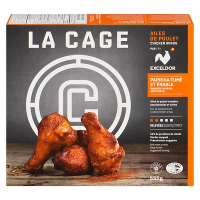 Ailes de poulet au paprika fumé et à l’érable La Cage 550g