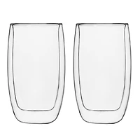 Barista Latte Macchiato Double-Walled Glass Mugs 2 Pc Set, 12.8oz