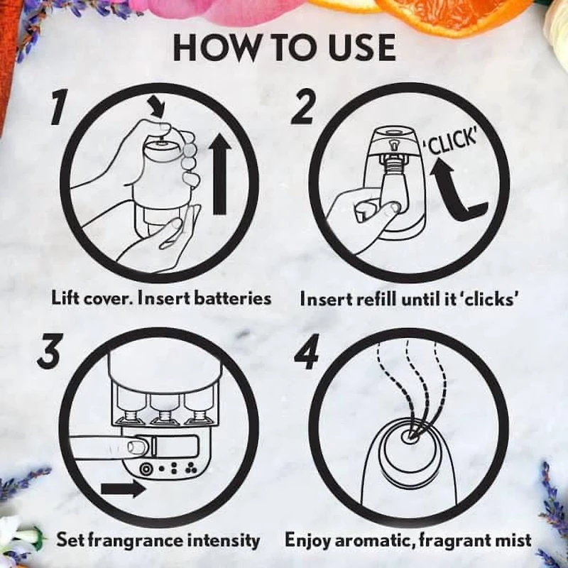 Air Wick Essential Mist Fragrance Oil Diffuser Kit, Lavender & Almond Blossom, 1 Diffuser + 1 Refill, Air Freshener