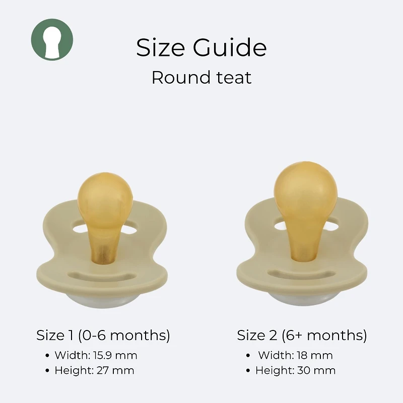 Lullaby Planet Pacifiers 2 Pack | Adorable Round Latex Design | Functional Fashionable & Comfortable Design | Rose Quartz & Elderberry | 0-6 Months