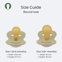Lullaby Planet Pacifiers 2 Pack | Adorable Round Latex Design | Functional Fashionable & Comfortable Design | Rose Quartz & Elderberry | 0-6 Months