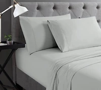 Swift Home Basic 3-Piece Twin Size Sheet Set, Ultra Soft, Deep Pocket, Easy Care Bedding Set, Light Gray