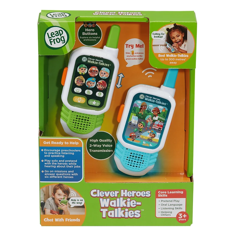 LeapFrog® Clever Heroes Walkie-Talkies™ with 1,000-Foot Range - English Version, 3+ Yrs, LF HERO TALKIES EN