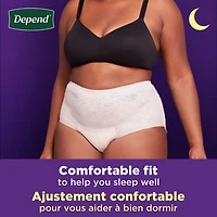 Depend Night Defense Incontinence Underwear for Women, Adult Diapers, L, 14 Count