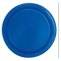 Assiettes à dessert rondes bleu électrique de 7 po, 70 ct Diamètre 17,1 cm