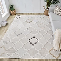 Rug Branch Maison Moroccan Indoor Area Rug, Cream Beige, Modern - Living Room, Bedroom, Dining Room, and Kitchen