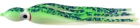 Delta Tackle D-04104 Jumbo Squid Body 9", Green/Glow, 2pk, Jumbo Squid Body 9"