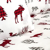 Safdie & Co. Ensemble De Draps 4PC Q Imprimé Faune