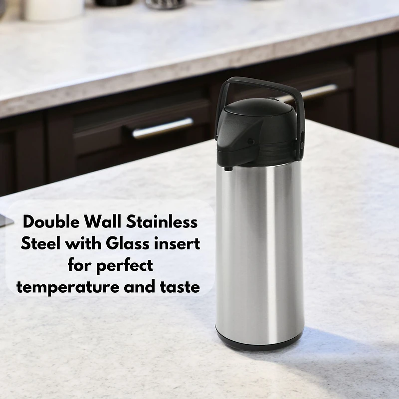 Mainstays 1.8L Stainless Steel Vacuum Sealed Double Wall Airpot