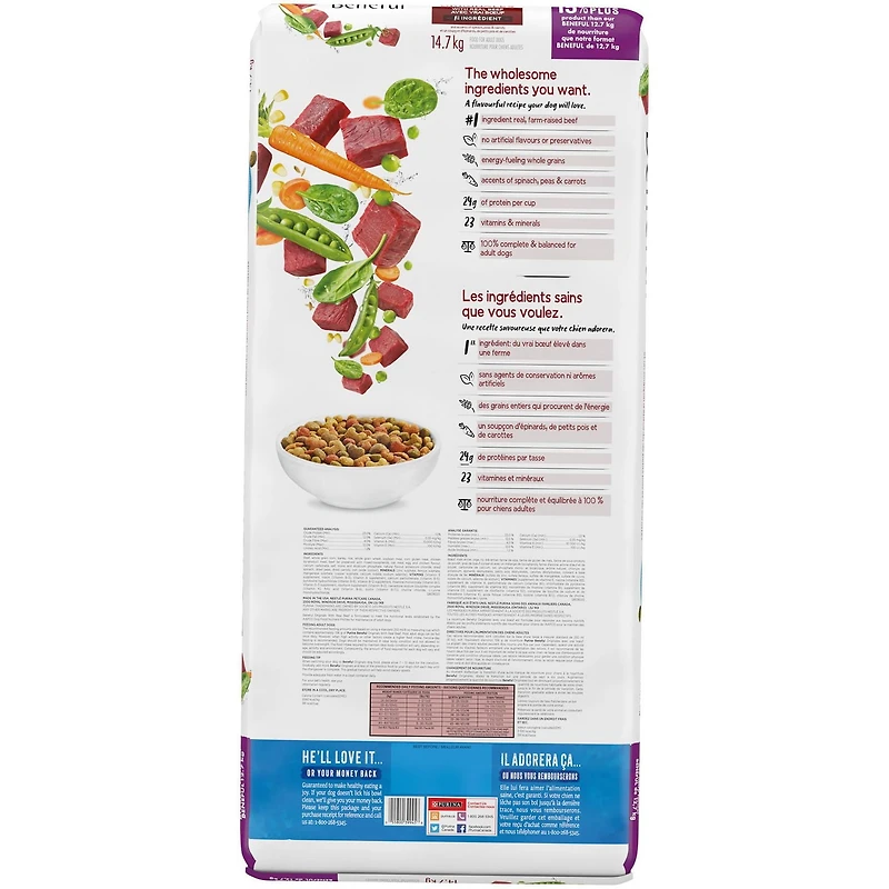 Beneful Originales avec Vrai Boeuf, Nourriture Sèche pour Chiens