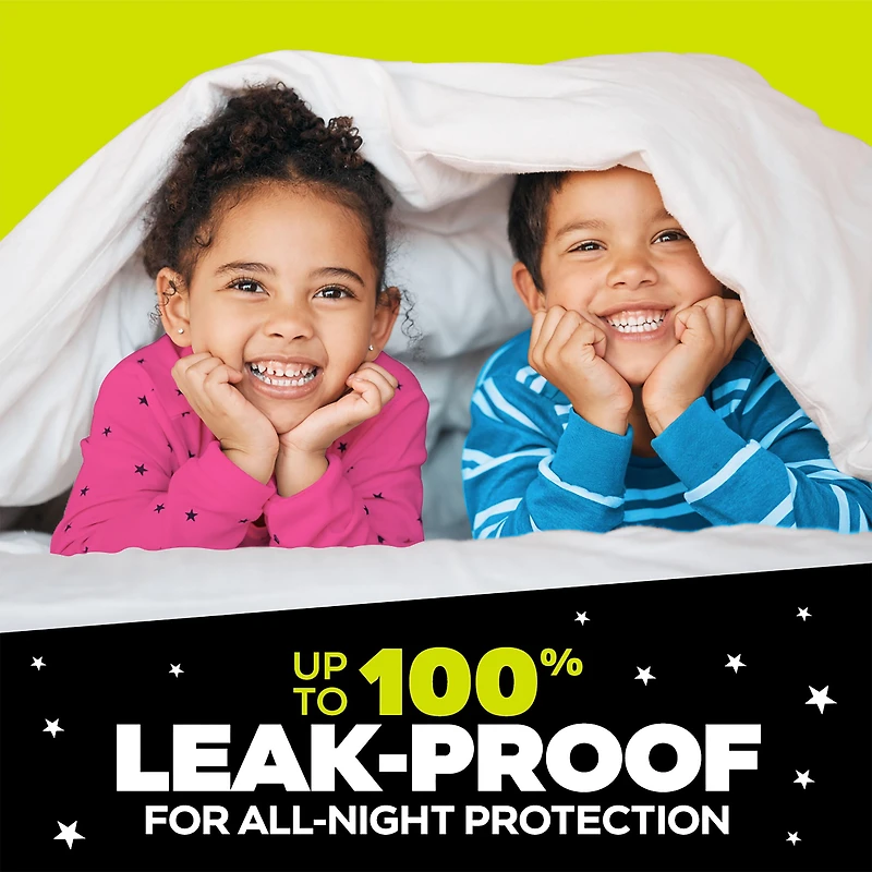 Ninjamas Nighttime Bedwetting Underwear Girl, Sizes S/M - L/XL, 34-44 Count
