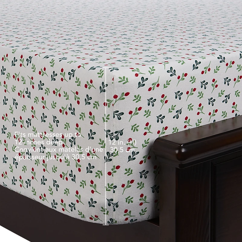 Ensemble de draps en flanelle 4 pièces Gui Holiday Time, grand