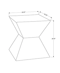 Monarch Specialties - Accent Table, 25"H, Indoor Or Outdoor, Side Table, End, Nightstand, Bedroom, Living Room, White, Contemporary, Modern