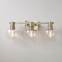 24" 3-Light Matte Brass Vanity Light with Clear Glass Shades<br>