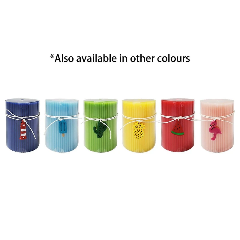 4" Melonade Fizz Scented Red Pillar Candle