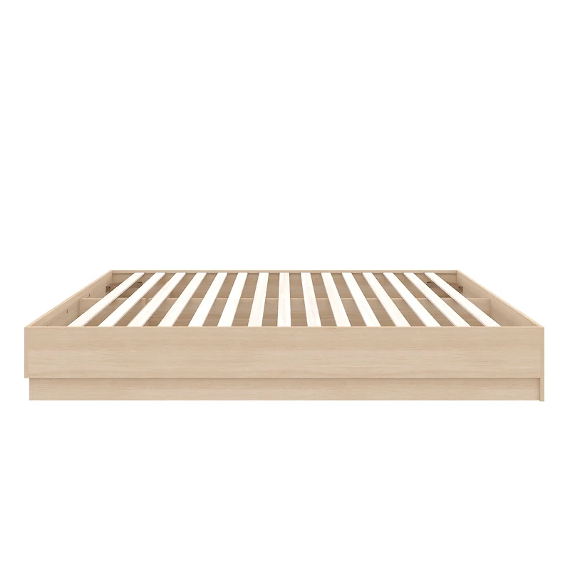 Cadre de lit plateforme Double Milano Nexera, chêne blond naturel