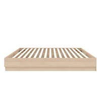 Cadre de lit plateforme Double Milano Nexera, chêne blond naturel