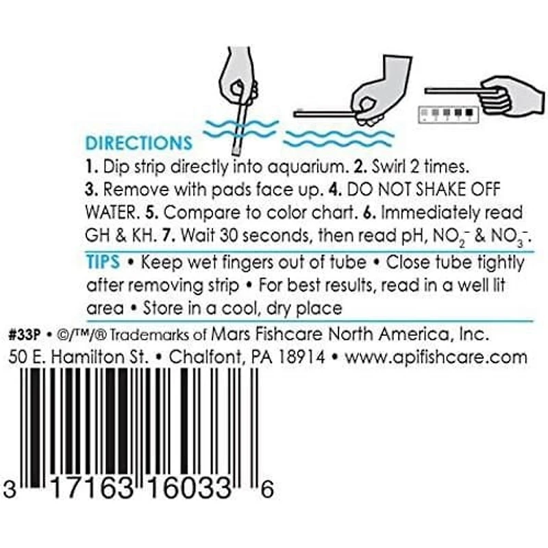 API 5-in-1 Aquatic Test Strips, 100ct