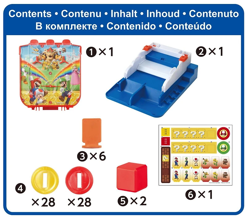Epoch Games Jeu de pièces porte-bonheur Super Mario, jeu d'action sur table pour 4 ans et plus