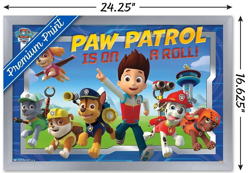 Nickelodeon Paw Patrol - Crew Wall Poster, 14.725" x 22.375" Framed