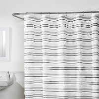 Rideau de douche Hometrends Graham à boucles tissées et matelassées, tissu lourd 70 po x 72 po