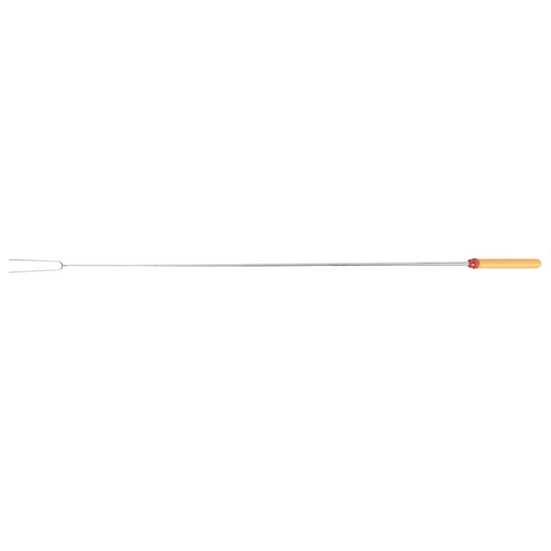Fourche télescopique Coghlan – acier inoxydable 12,5–34 pouces extensible avec poignée en bois et rouleau