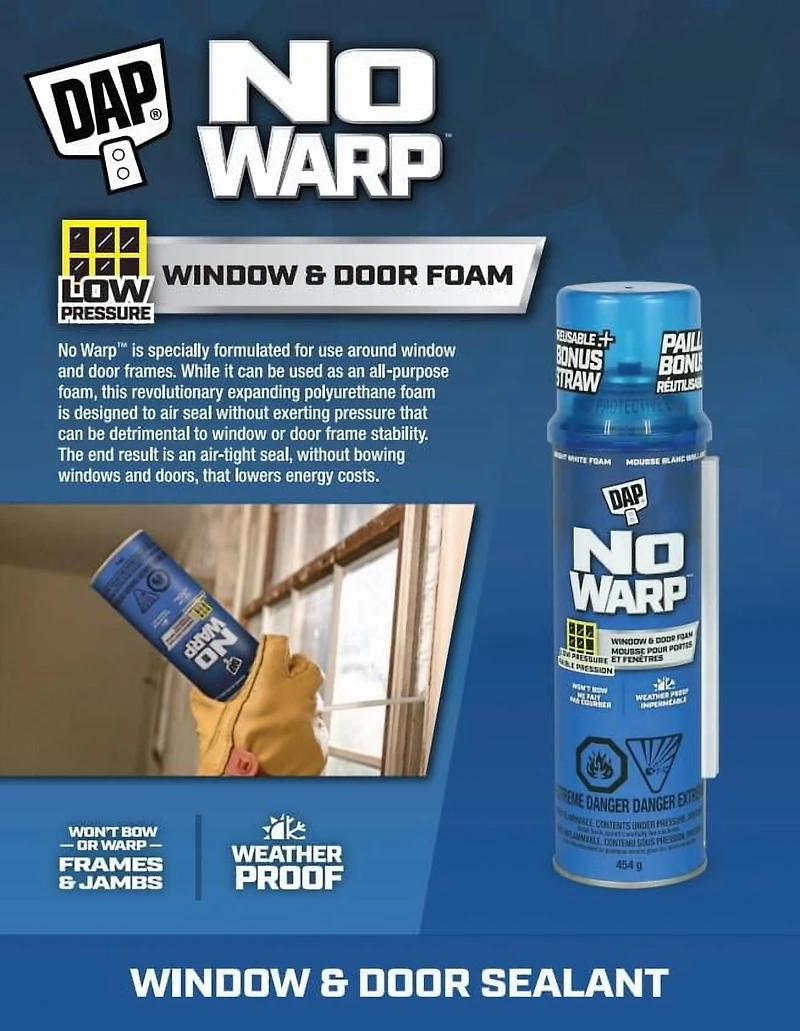 Scellant DAP pour Fenêtres et Portes No Warp, 340g Blanc