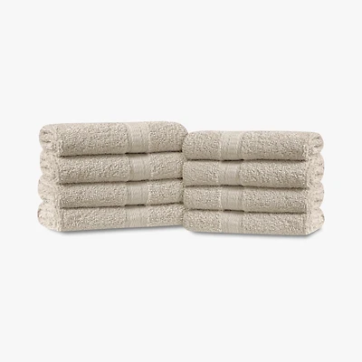 Mainstays 8pk Washcloth Set, 12"x12", 100% Cotton