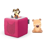 Tonies Playtime Puppy Starter Set Pink - Bilingual PLUS Night Light Tonie Sleepy Bear with bedtime melodies Bundle
