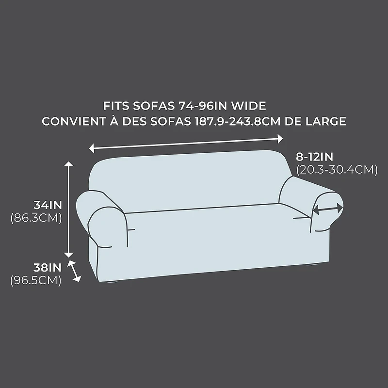 Housse de sofa extensible en bouclé SmartFit, fabriquée en tissu recyclé, 1 pièce, lavable à la machine beige