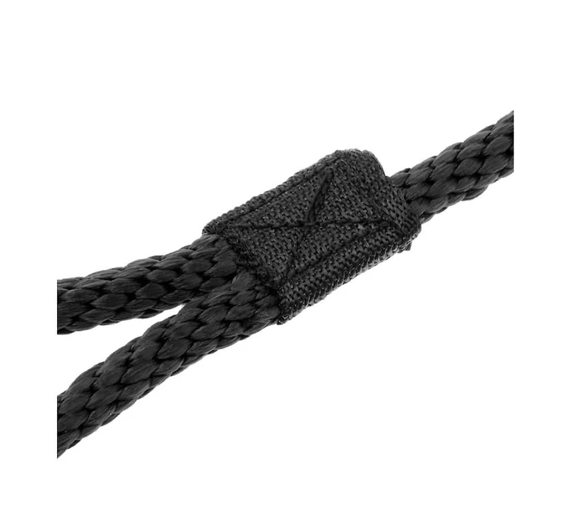 Ligne d'amarrage en nylon double tresse de qualité supérieure avec épissure à œil, ligne d'amarrage de corde de bateau de 1/2" x 25', ligne d'amarrage de corde d'amarrage noire pour bateau kayak